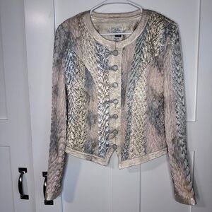 Jeanne Marc Vintage 80s Quilted Jacket Crinkle Art to Wear Womens Medium (12/14)